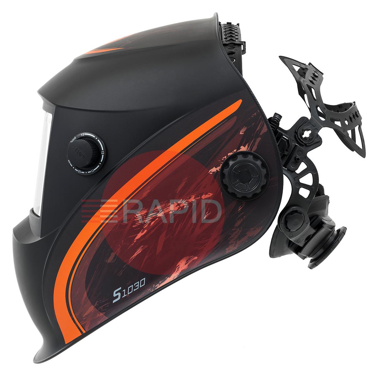 9875030  Kemppi S-Line S1030 Welding Helmet, with Variable Shade 9-13 Auto Darkening Filter